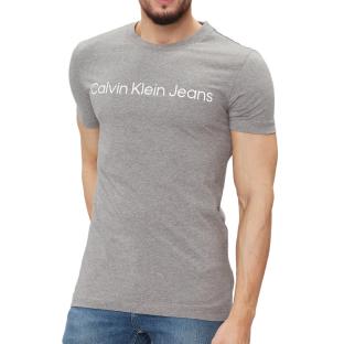 T-shirt Gris Homme Calvin Klein Jeans Institutional pas cher