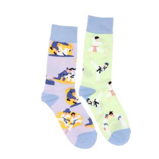 Chaussettes Violet/Vert Mixte Stella Green Judo pas cher