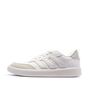 Baskets Blanc/Beige Enfant Adidas Courtblock pas cher