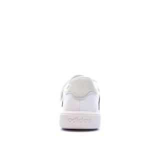 Baskets Blanches/Noir Garçon Adidas Courtblock vue 3