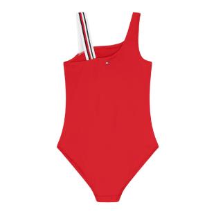 Maillot de Bain Rouge Fille Tommy Hilfiger One Shoulder vue 2