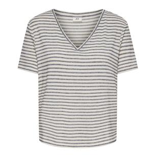 T-Shirt Beige/Marine Femme JDY Korna vue 0