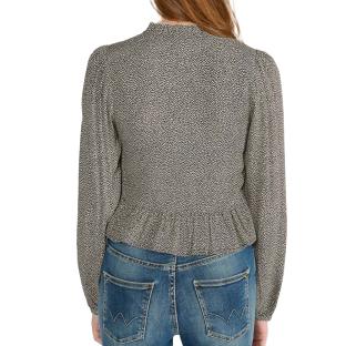 Langärmliges Hemd, schwarz/beige, für Mädchen, Le Temps Des Cerises, Izzy Ansicht 0