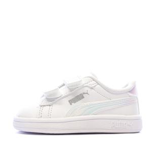 Baskets Blanches Fille Puma Smash 3.0 Holo vue 0