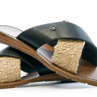 Claquettes Croisées Noires Femme Chattawak Brana vue 0