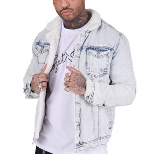 Veste en Jean Bleu Homme Project X Paris Mouton pas cher