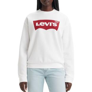 Sudadera blanca unisex Levi's de corte recto con mangas de murciélago ver 0