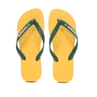 Tongs Jaune/Verte Homme Havaianas Brasil Logo vue 3