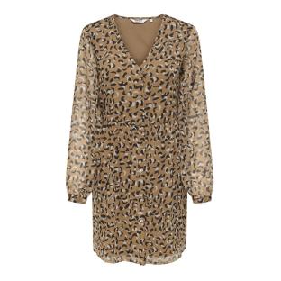 Robe Beige/Orange Femme Only Button pas cher