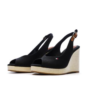 Sandales Noires Femme Tommy Hilfiger Wedge vue 6