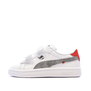 Baskets Blanc Garçon Puma Smash 3.0 Mid 9 vue 0