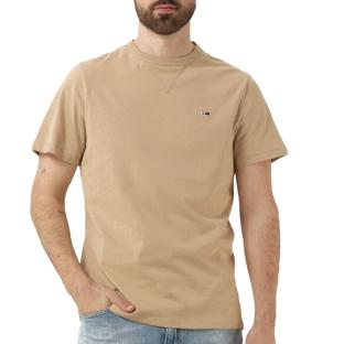 T-shirt Beige Homme Tommy Jeans Slim RIB Detail pas cher