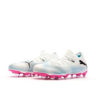 Chaussures de Football Blanc/Rose Garçon Puma Future 7 Match vue 6