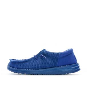 Chaussures Bleu Garçon Hey Dude Wally Youth Funk Mono pas cher