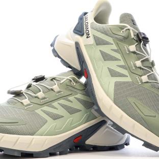 Chaussures de trail Vertes Femme Salomon Supercross 4W vue 7