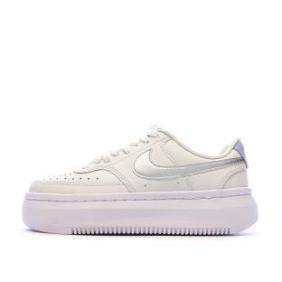 Baskets Blanches/Argent Femme Nike Court Vision Alta pas cher
