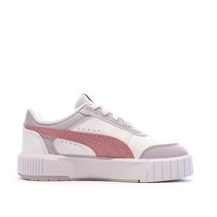 Basket Blanches/Mauves Fille Puma Carina Mia vue 2