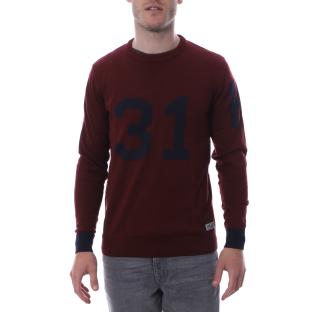 PULL OVER Bordeaux HOMME HUNGARIA R NECK EDITION pas cher