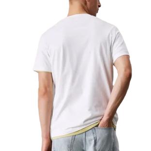 T-shirt Blanc/Camel Homme Calvin Klein Jeans Shadow vue 2