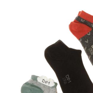 3x Paires de Chaussettes Grises/Rouge/Bleu à Motifs Fille Dim Fantaisie vue 0