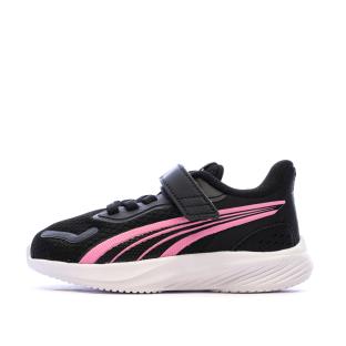 Baskets Noir/Rose Fille Puma Pounce Ac+ vue 0