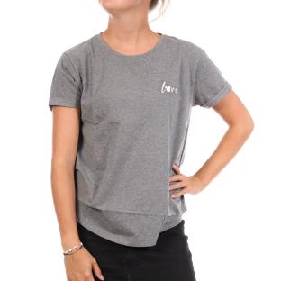 T-Shirt Gris Femme Disney Mickey Love Script vue 0