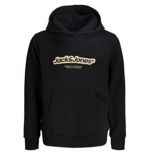 Sweat à Capuche Noir Garçon Jack & Jones Newton Branding pas cher