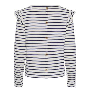 T-Shirt Rayure Marine/Blanc Femme Pieces Niana vue 2
