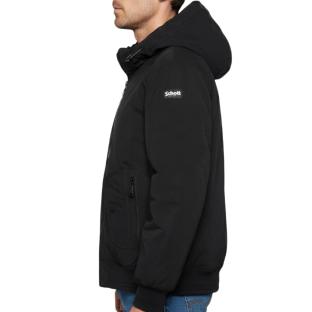 Blouson Noir à capuche Schott DYLAN vue 0