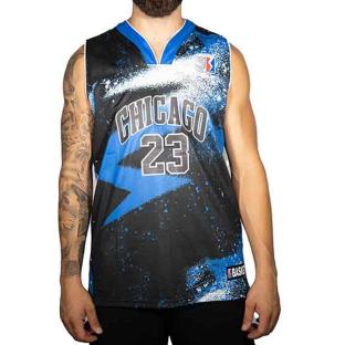 Chicago Maillot de basket Noir/Bleu Homme Sport Zone vue 0