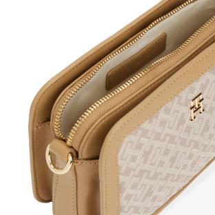 Sac Bandoulière Beige Femme Tommy Hilfiger Jacquard Camera vue 3