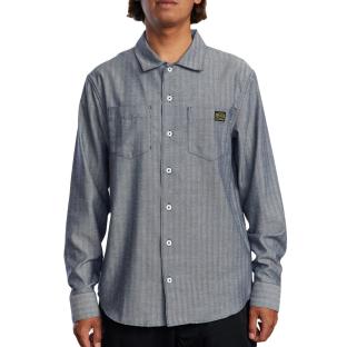 Chemise Manches Longues imprimé Gris/Noir Homme RVCA Day Shift pas cher