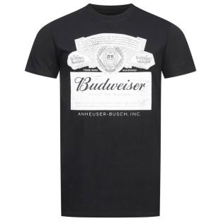 T-Shirt Noir Homme Budweiser Label vue 0