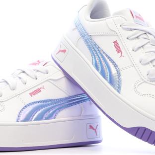 Zapatillas blancas/moradas para niña Puma Carina Street Bouncy ver 0