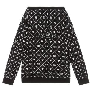 Sweat Zippé Noir/Blanc Fille Sonia Rykiel A15032 vue 0