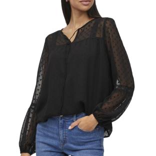 Blouse Noire Femme Vila Viedee pas cher