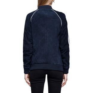 Veste bleu foncé femme Adidas Leather vue 2