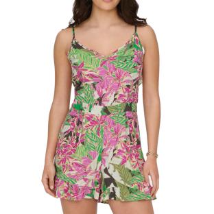Combi-Short Fleuris Vert/Rose Femme Only Strap pas cher