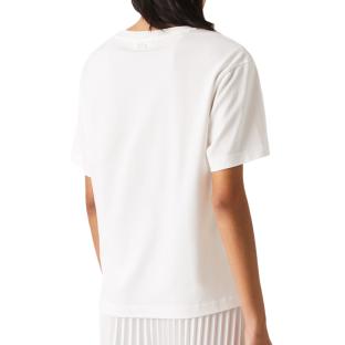 T-shirt Blanc Femme Lacoste Farine vue 2