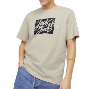 T-Shirt Beige Homme Jack & Jones Colon vue 0