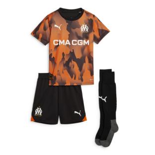 OM Mini-kit foot Orange/Noir Garçon Puma 2023/24 pas cher