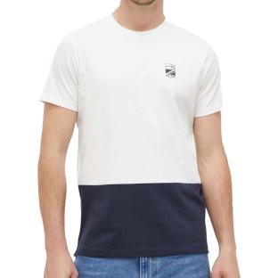 T-shirt Blanc/Marine Homme Pepe jeans Walter pas cher