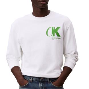 Sweat Blanc Homme Calvin Klein Jeans Terry vue 0