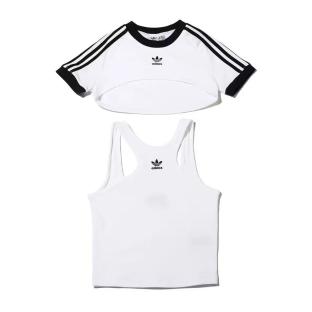 T-shirts + Débardeur Blanc Femme Adidas Tee IC8808 vue 2