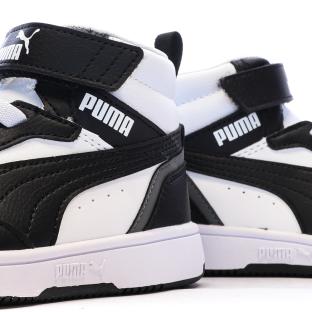 Weiß/schwarze Puma Rebound Sneaker für Jungen Ansicht 0