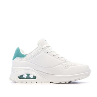 Baskets Blanc/Turquoise Femme Skechers Uno vue 2