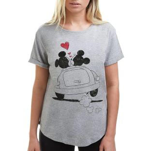 T-Shirt Gris Femme Disney Mickey & Minnie Hearts vue 0