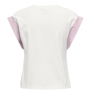 T-Shirt Blanc/Rose Femme Only Dawn vue 0