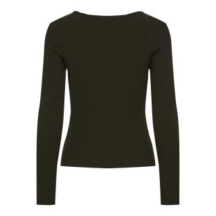 T-Shirt Manches Longues Kaki Femme Pieces Kalu vue 2