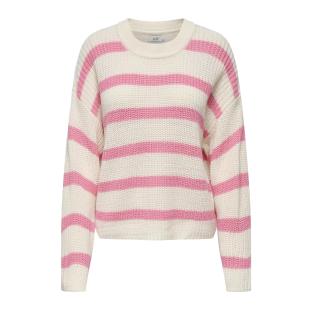 Pull Ecru/Rose Femme JDY Stripe Pullover pas cher